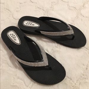 Black ‘Ella’ Bedazzled Sandals
